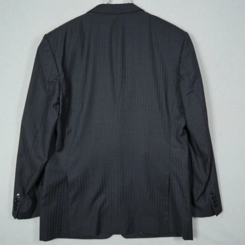 Versace Collection Mens Charcoal Pinstripe Virgin Wool Blazer Jacket Size 42R